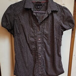 Tommy Hilfiger Red and Black Blouse with Lightweight Fabric